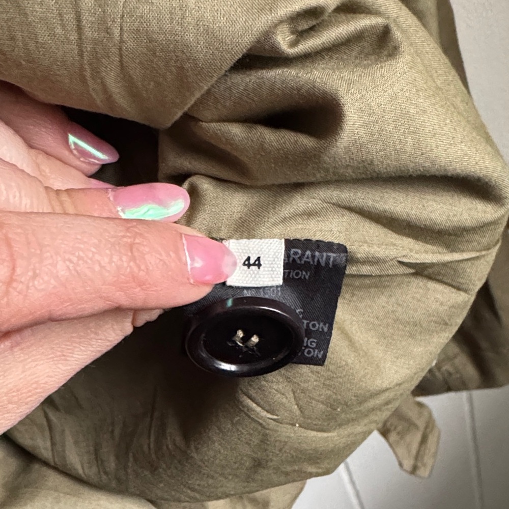 Isabel Marant Olive Belted Trench Coat Sz 44 - Picture 3 of 9